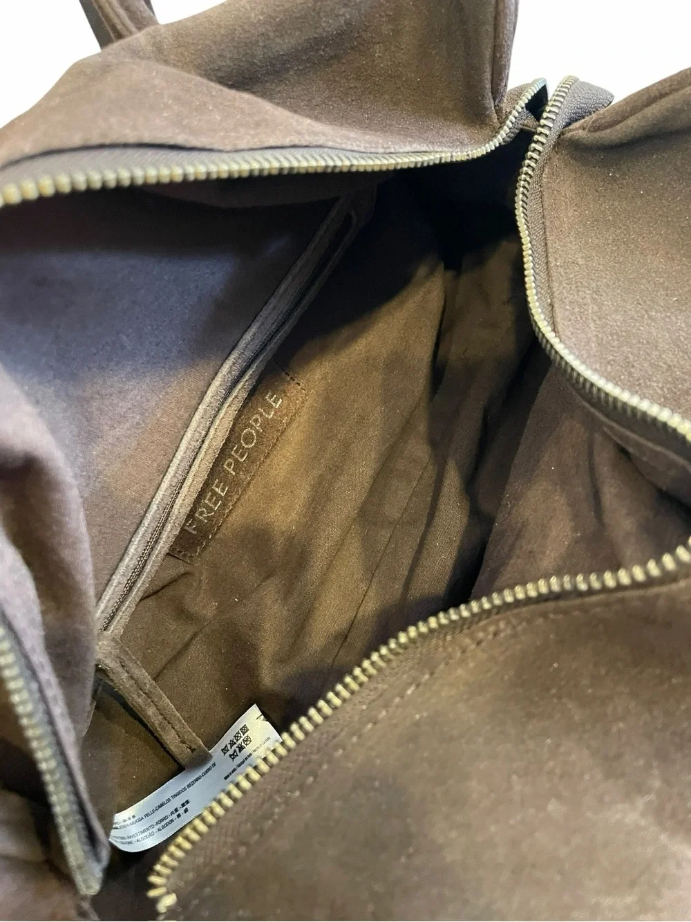 Free People Brown Suede Fringe Hobo Bag